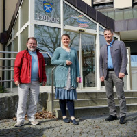 Dr. Carolin Wagner zu Besuch in Regenstauf (Bürgermeister Schindler und SPD-Fraktionsvorsitzender Fred Wiegand)